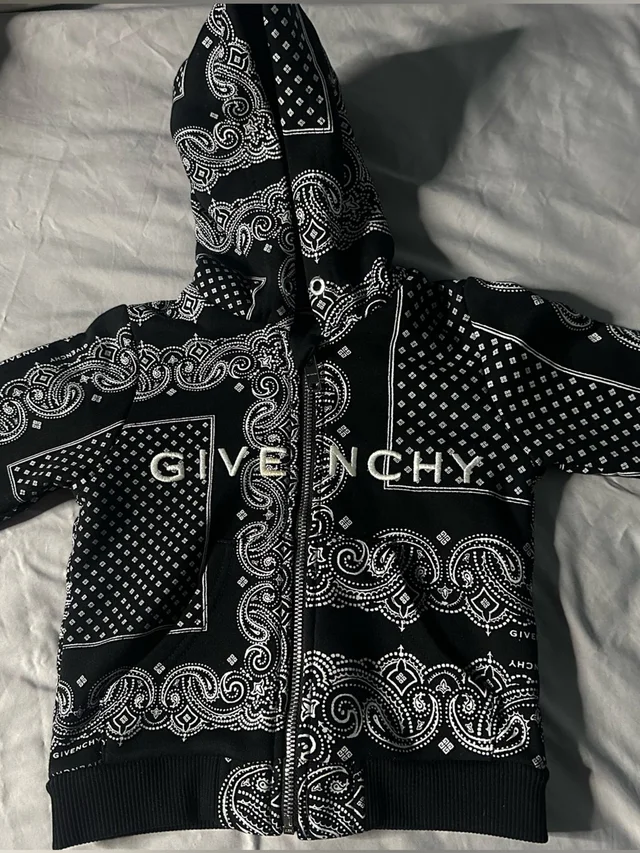 Kids Givenchy Black & White Bandana Print Hoodie in black|white from Poshmark