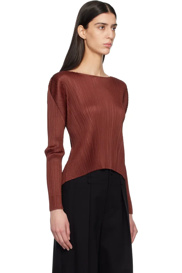 PLEATS PLEASE ISSEY MIYAKE Burgundy Monthly Colors October Top, photo 2 of 4 from SSENSE