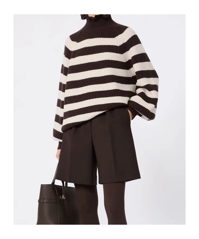 Max Mara Relaxed-cut wool and cashmere sweater - Dark brown, photo 3 of 5 from SENSER