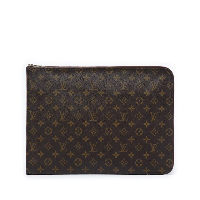 Brown Louis Vuitton Monogram Poche Documents Portfolio Business Bag in Brown Coated canvas from Designer Revival
