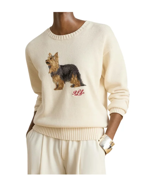 Ralph Lauren dog-intarsia cotton sweater, photo 2 of 4 from SENSER