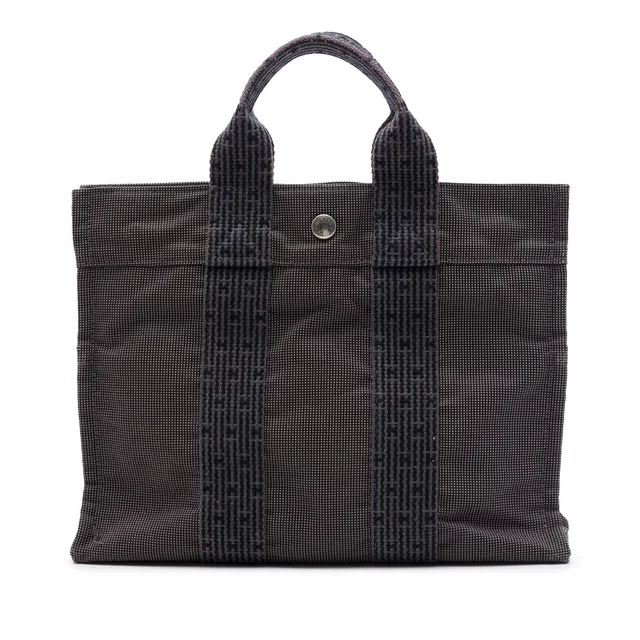 Gray Hermès Canvas Herline PM Tote Bag in Grey Canvas from Designer Revival