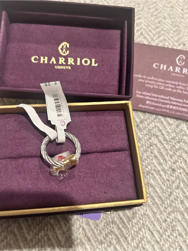 Charriol Two-Tone Cable Ring With Clear Stone - Silver & Gold in gold|silver|gray from Poshmark