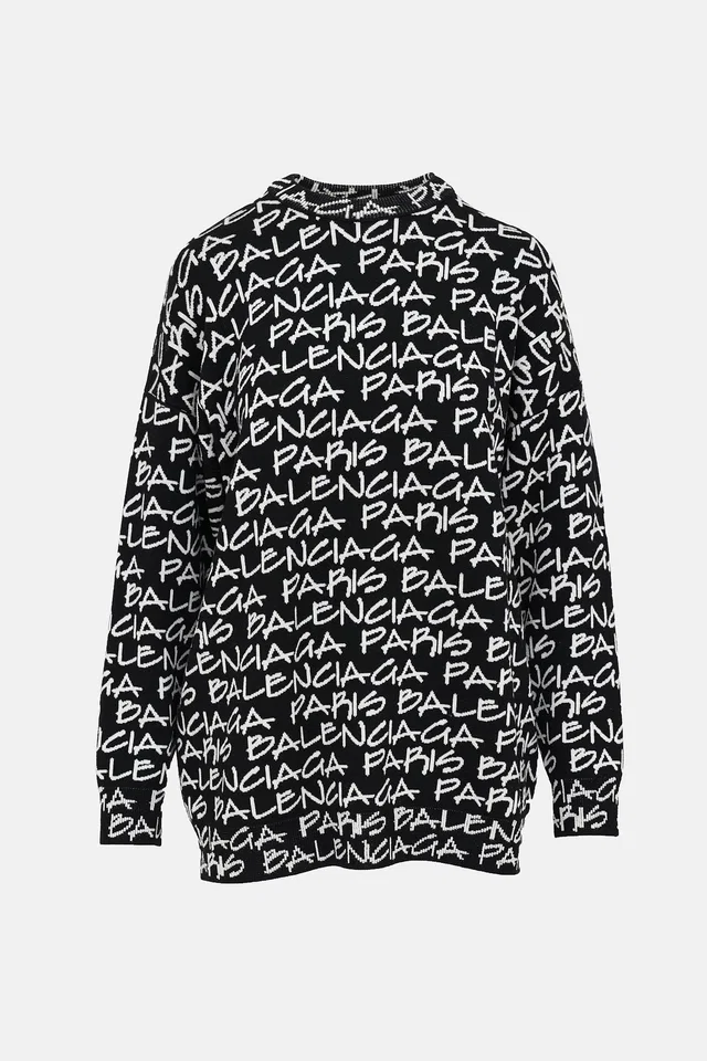 Balenciaga Knit Logo Sweater in Wool from VSP Consignment
