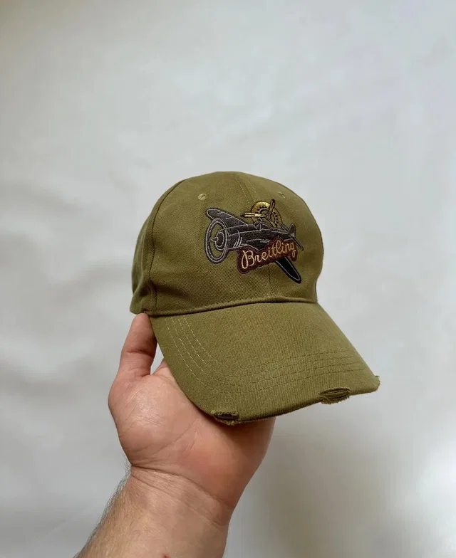 Breitling Distressed Green Aviator Hat Plane Pilot Cap in green from Grailed