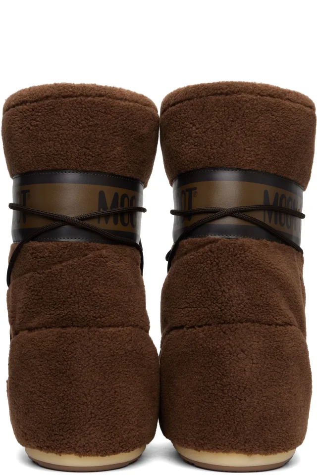 Moon Boot Brown Icon Fleece Boots, photo 2 of 5 from SSENSE