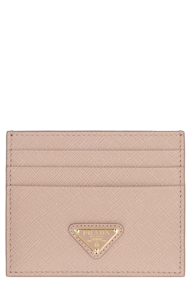 Prada Saffiano Calfskin Card Case — Pink Calf Wallets & Purses in Pink Saffiano leather from HEWI
