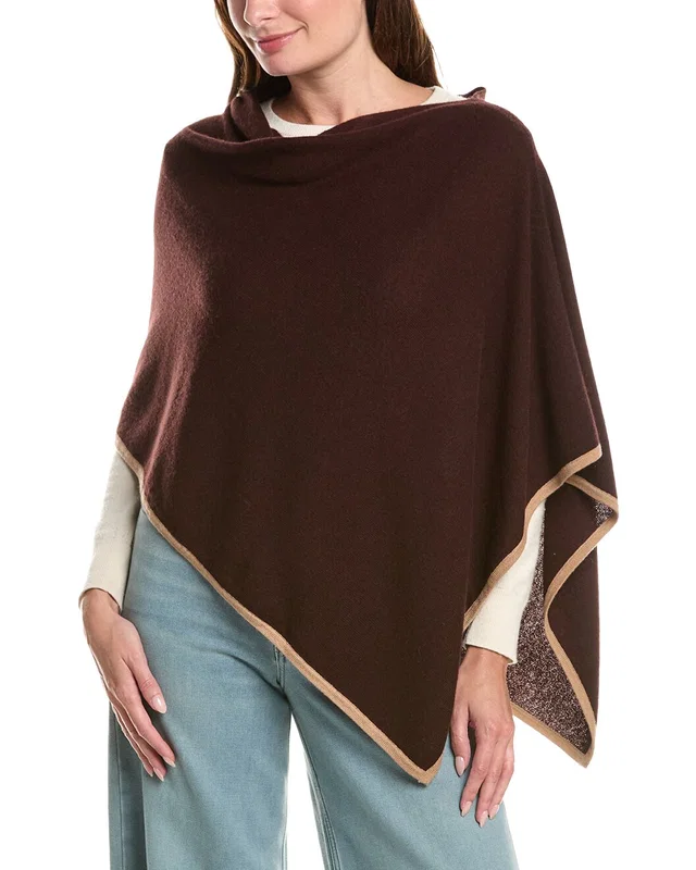 Sofia Cashmere sofiacashmere Tipped Cashmere-Blend Poncho, image 1 of 1 from Rue La La