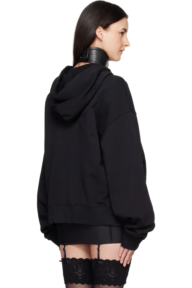 MATIÈRES FÉCALES Black 'Never Conform' Hoodie, photo 3 of 4 from SSENSE