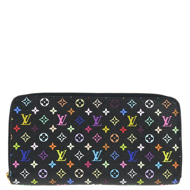 Louis Vuitton 2016 Black Multicolor Zippy Wallet M60243 in Black Canvas from AMORE Vintage Tokyo