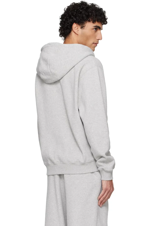 Casablanca Gray Cashmere Blend Zip‑Up Hoodie, photo 3 of 4 from SSENSE