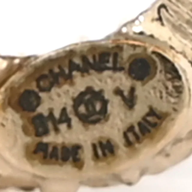 Chanel Enamel CC Baroque Earrings Black Gold in Black from FASHIONPHILE, photo 4 of 5