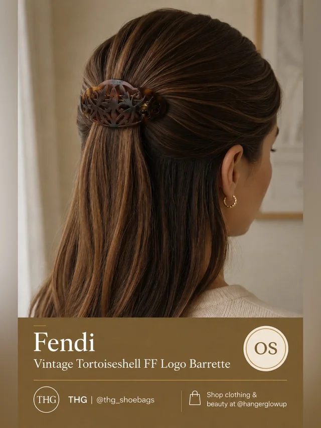 Fendi Vintage Tortoiseshell Ff Logo Barrette Hair Clip Designer Italy in red|brown from Poshmark