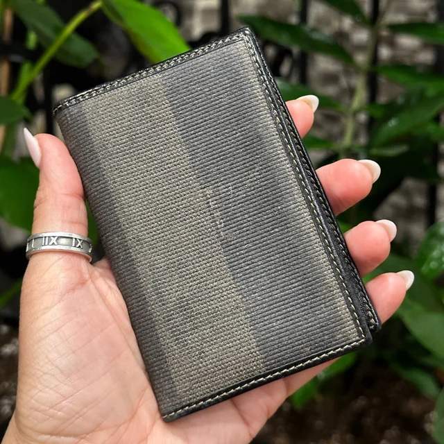 Fendi Vintage Pequin Stripe Leather Card Wallet Made In Italy in black|brown|red Leather from Poshmark
