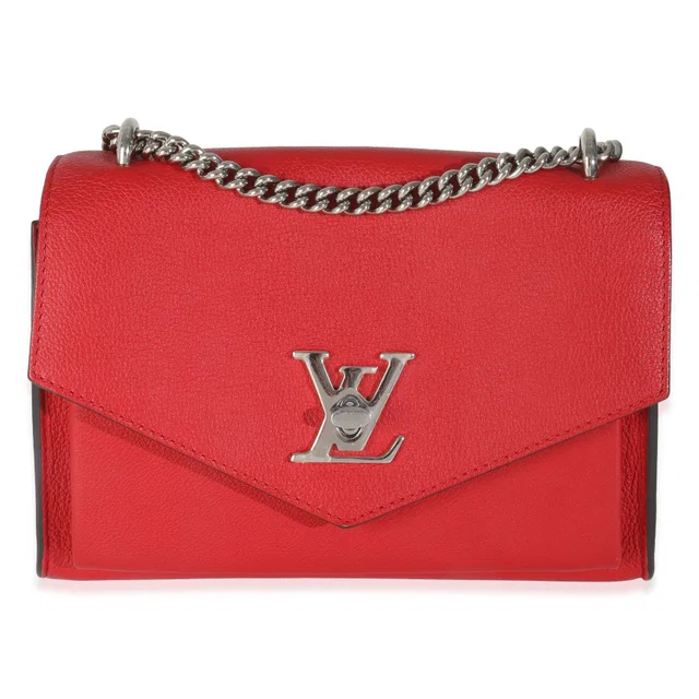 Louis Vuitton Rubis Soft Calfskin Mylockme Chain Bb Red Leather Handbag in Red Calfskin from HEWI