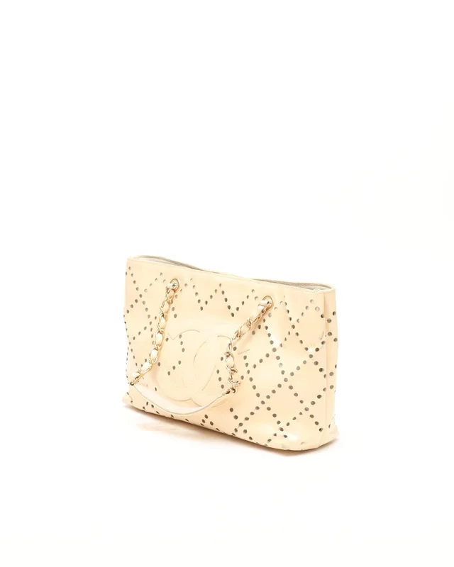 Chanel Patent Perforated CC Tote Bag in Patent leather from A Retro Tale, photo 2 of 12