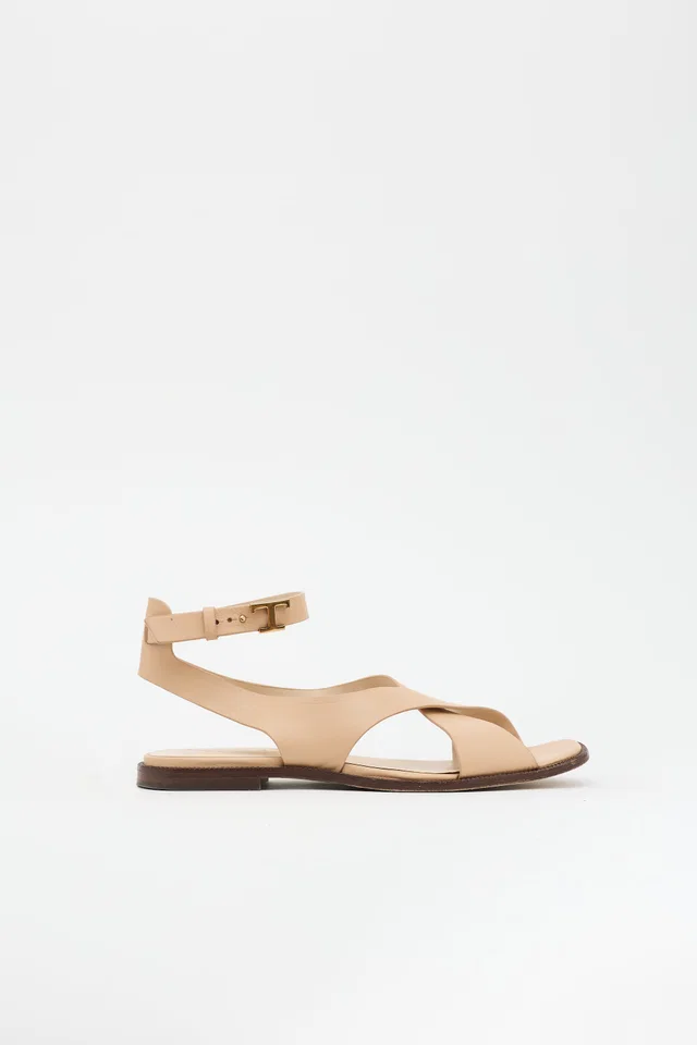 Tod's Leather Criss Cross Sandal in Leather from VSP Consignment