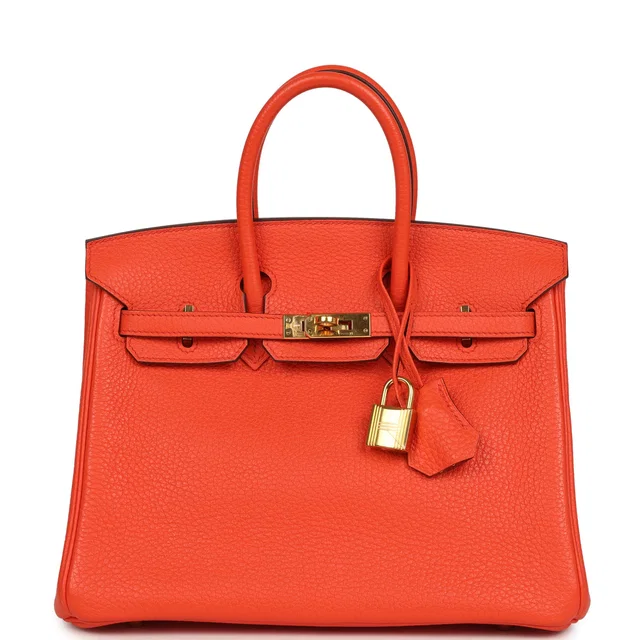 Hermès Birkin 25 Orange Poppy Togo Gold Hardware in Orange Togo leather from Madison Avenue Couture