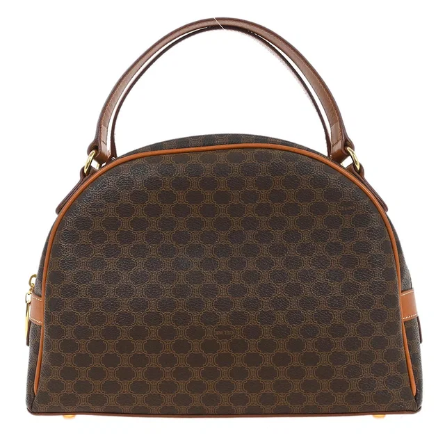 Celine Brown Macadam Handbag in Brown Leather from AMORE Vintage Tokyo