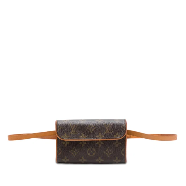 Brown Louis Vuitton Monogram Pochette Florentine Belt Bag in Brown Coated canvas from Designer Revival