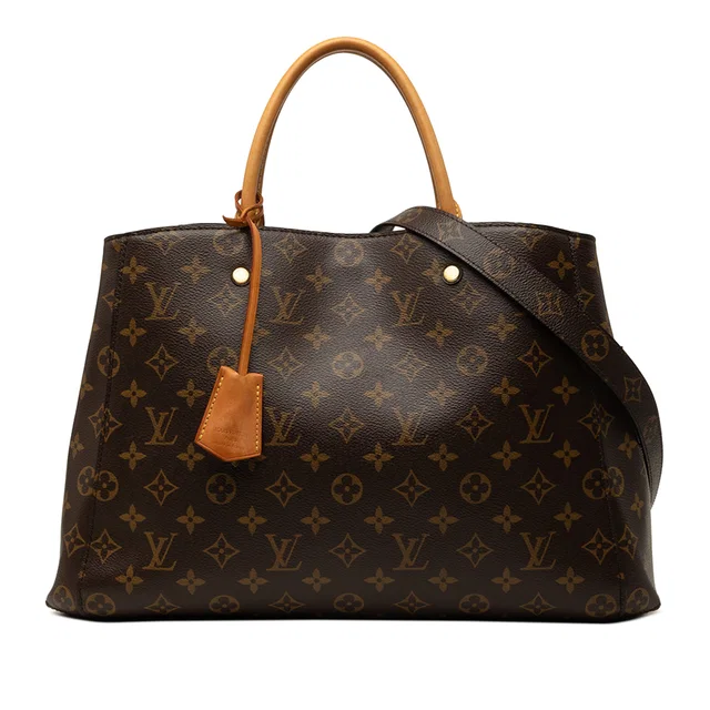 Brown Louis Vuitton Monogram Montaigne GM Satchel in Brown Coated canvas from Designer Revival