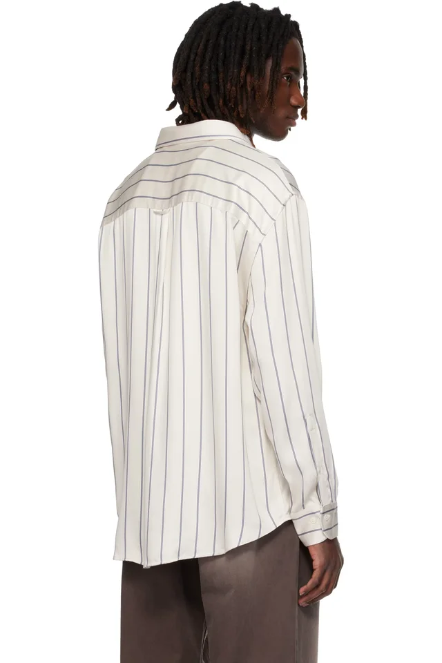 Sunflower Beige & Blue New Base Fluid Shirt, photo 3 of 3 from SSENSE