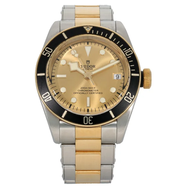 Tudor Heritage Black Bay 79733 41mm Bi-Colour Watch in Black from H&T