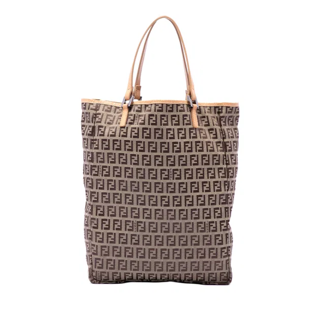 Beige Fendi Zucchino Canvas Tote in Beige Canvas from Designer Revival