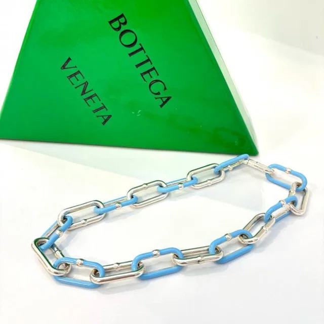 Bottega Veneta Silver Necklace in blue from Poshmark