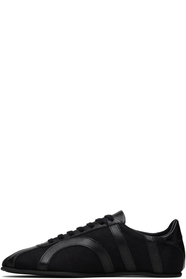 TOTEME Black Canvas Sneakers, photo 3 of 4 from SSENSE