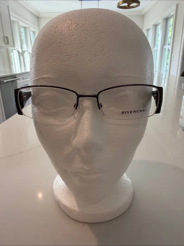 Givenchy Women’s Gunmetal/Black Semi-Rimless Rectangle Glasses in black from Poshmark