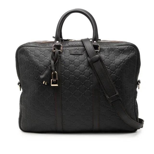 Brown Gucci Guccissima Business Bag in Brown Leather from Designer Revival