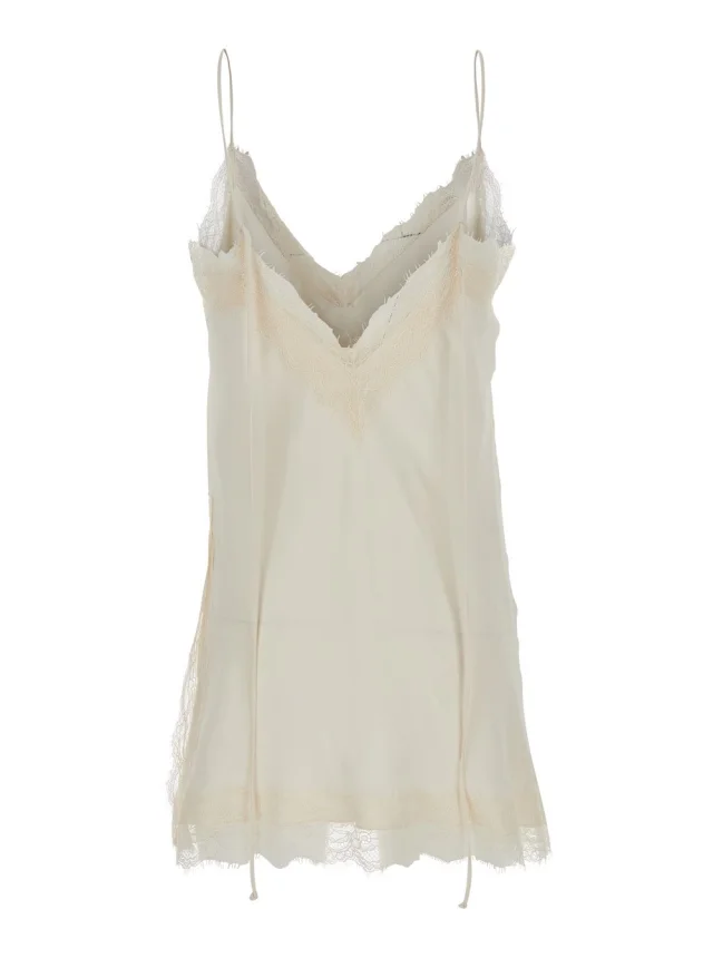 ROHE White 'Lace' Camisole with Lace Details - Viscose - Women in White, photo 3 of 6 from Gaudenzi Boutique