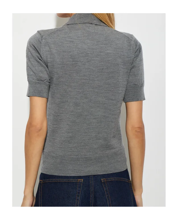 Ami Paris AMI Ami de Coeur Short-Sleeved Knitted Polo Shirt, photo 5 of 7 from SENSER