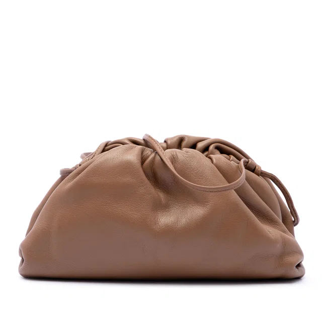 Brown Bottega Veneta Lambskin The Mini Pouch Crossbody in Brown Lambskin from Designer Revival