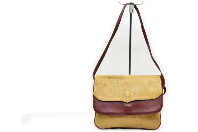 Cartier Beige x Bordeaux Flap Shoulder bag in Beige Leather from Bagriculture