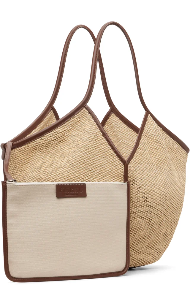 HEREU Beige Calella Soft Raffia Tote, photo 2 of 4 from SSENSE