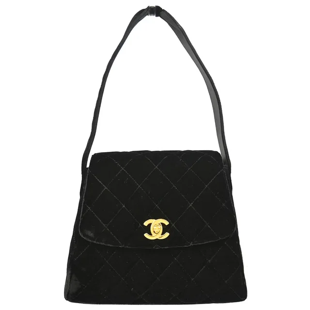 Chanel 1996-1997 Black Velvet Handbag in Black Velvet from AMORE Vintage Tokyo