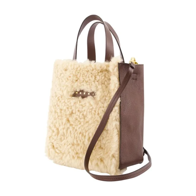 Marni Museo Tote Bag — Beige Lambskin in Beige Lambskin from HEWI, photo 2 of 2