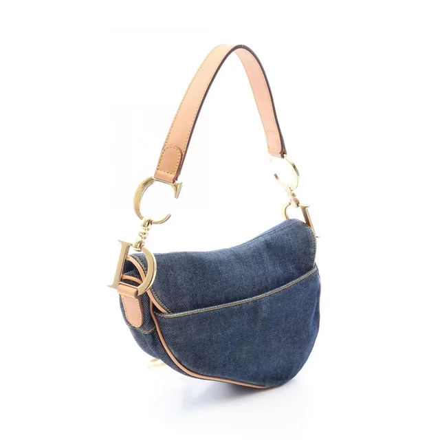 Dior Saddle Bag Indigo Natural Denim Leather in Beige Denim from The Reluxe, photo 2 of 2
