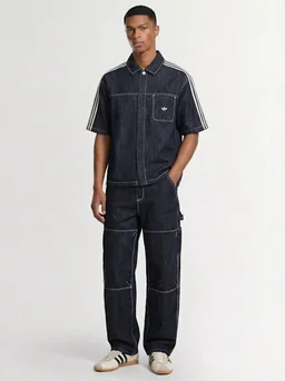 adidas Originals Wide-leg jeans with contrast details in 100% Cotton, photo 2 of 3 from LUISAVIAROMA
