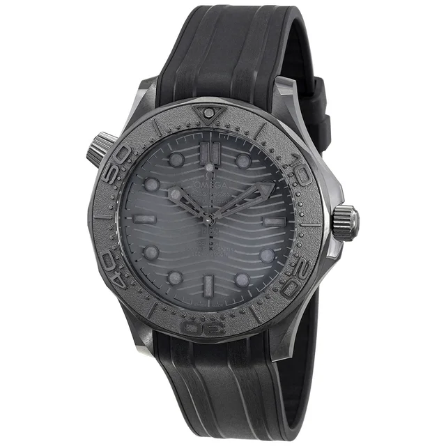 Omega Seamaster Black (Wave Pattern) Dial Mens Watch 210.92.44.20.01.003 in black Ceramic from Jomashop.com