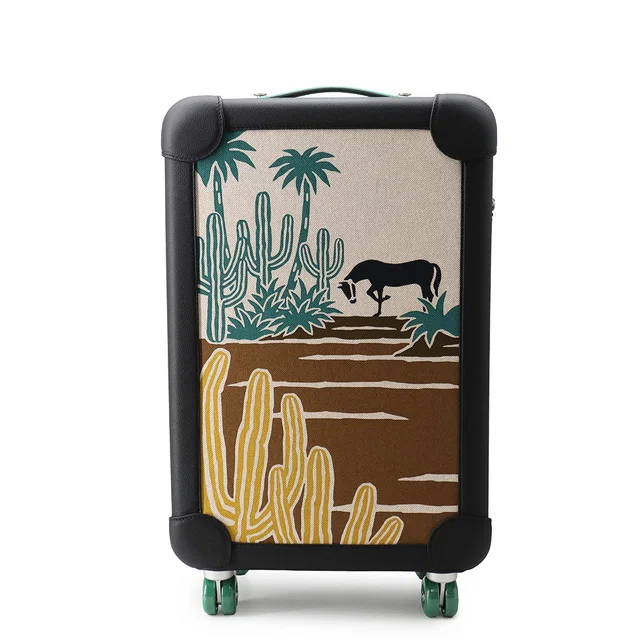 Hermès RMS Rolling Mobility Suitcase Black/Multicolor Toile H Taurillon Clemence in Black Clemence leather from GALLERY RARE