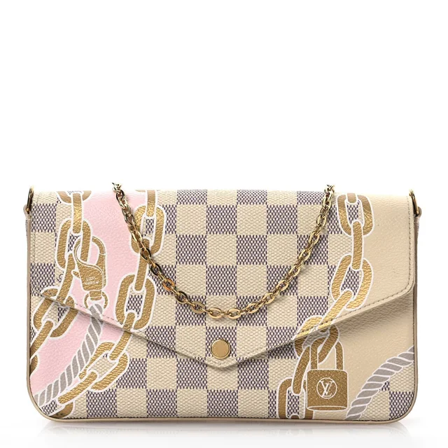 Louis Vuitton Nautical Pochette Felicie Damier Azur Coated Canvas Bag - White in White Coated canvas from H&T