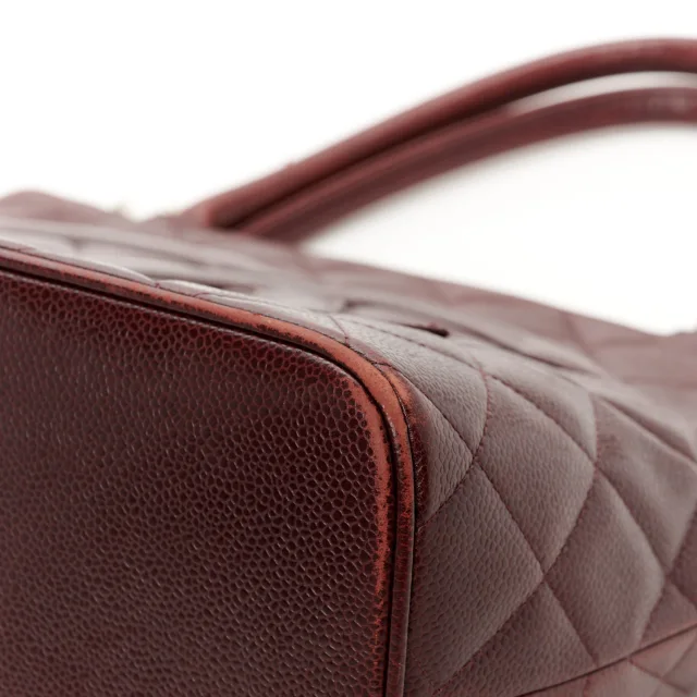 Chanel Caviar Quilted Medallion Tote Bordeaux in Burgundy Caviar leather from FASHIONPHILE, photo 12 of 13