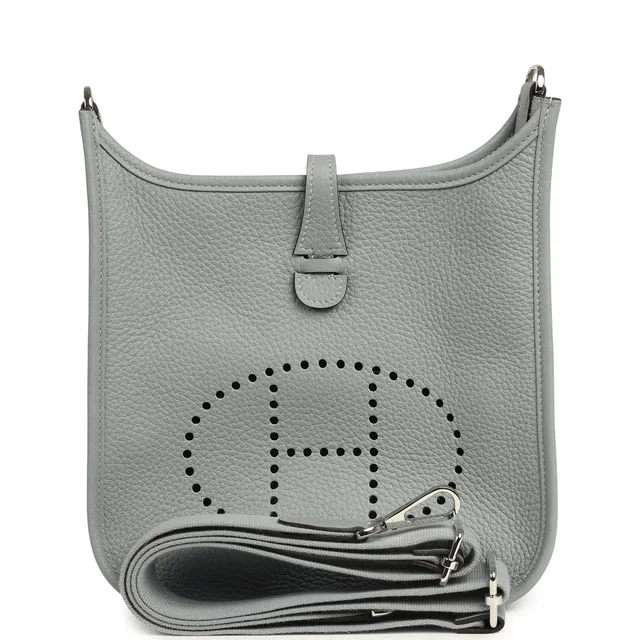 Hermès Evelyne 23 Gris Pantin Clemence Palladium Hardware in Grey Clemence leather from Madison Avenue Couture