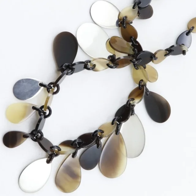 Hermès Teardrop Necklace Buffalo Horn Silver 925 in Brown 925Silver from LuxUness, photo 3 of 6