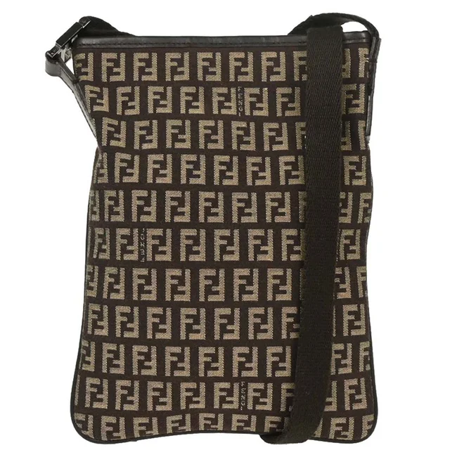 Fendi Brown Zucchino Shoulder Bag in Brown Canvas from AMORE Vintage Tokyo