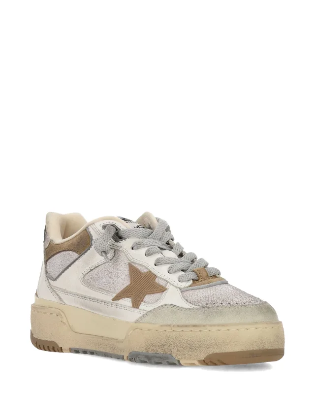 star appliqu茅 leather sneakers
