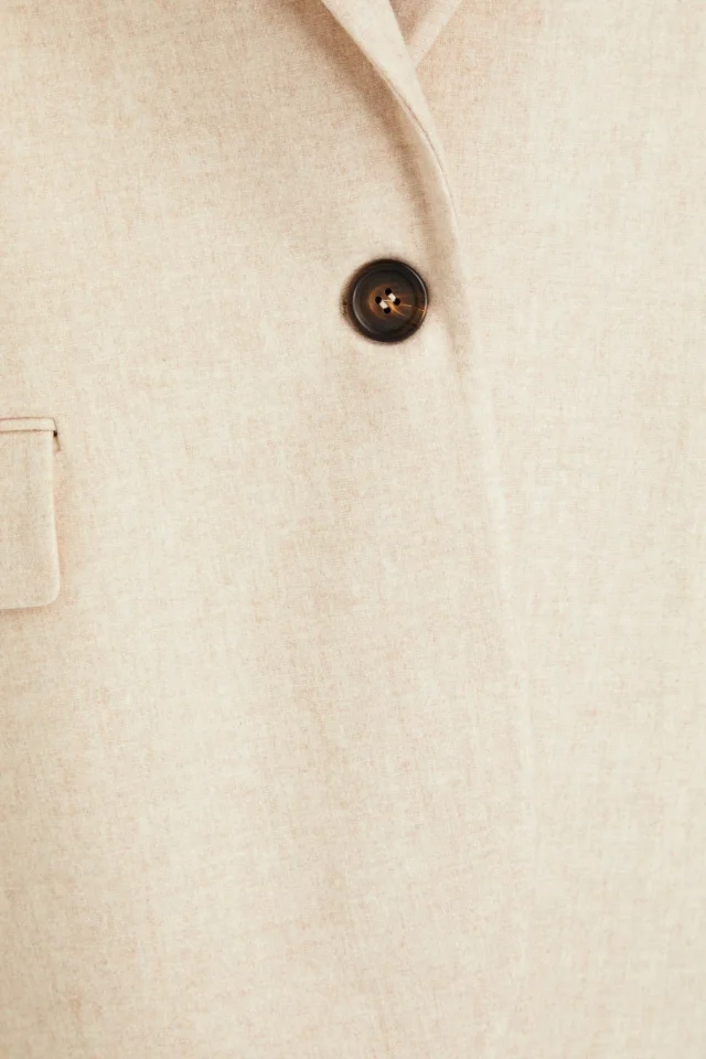 Brunello Cucinelli Bead-Embellished Virgin Wool Blazer in Beige, photo 4 of 4 from THE OUTNET